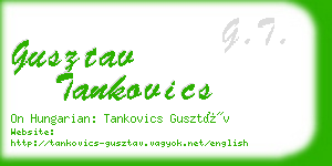 gusztav tankovics business card